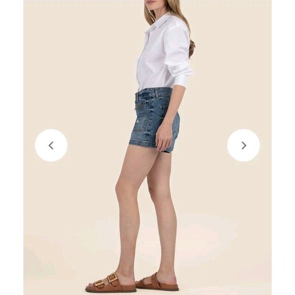 Kut from the Kloth Women's Blue Denim Shorts Size 10 High Rise - Picture 4 of 10